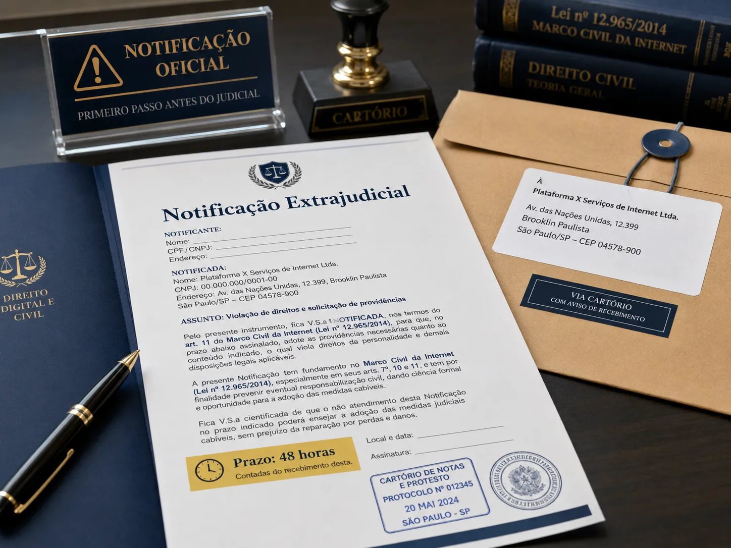 Notificação Extrajudicial para Remoção de Conteúdo